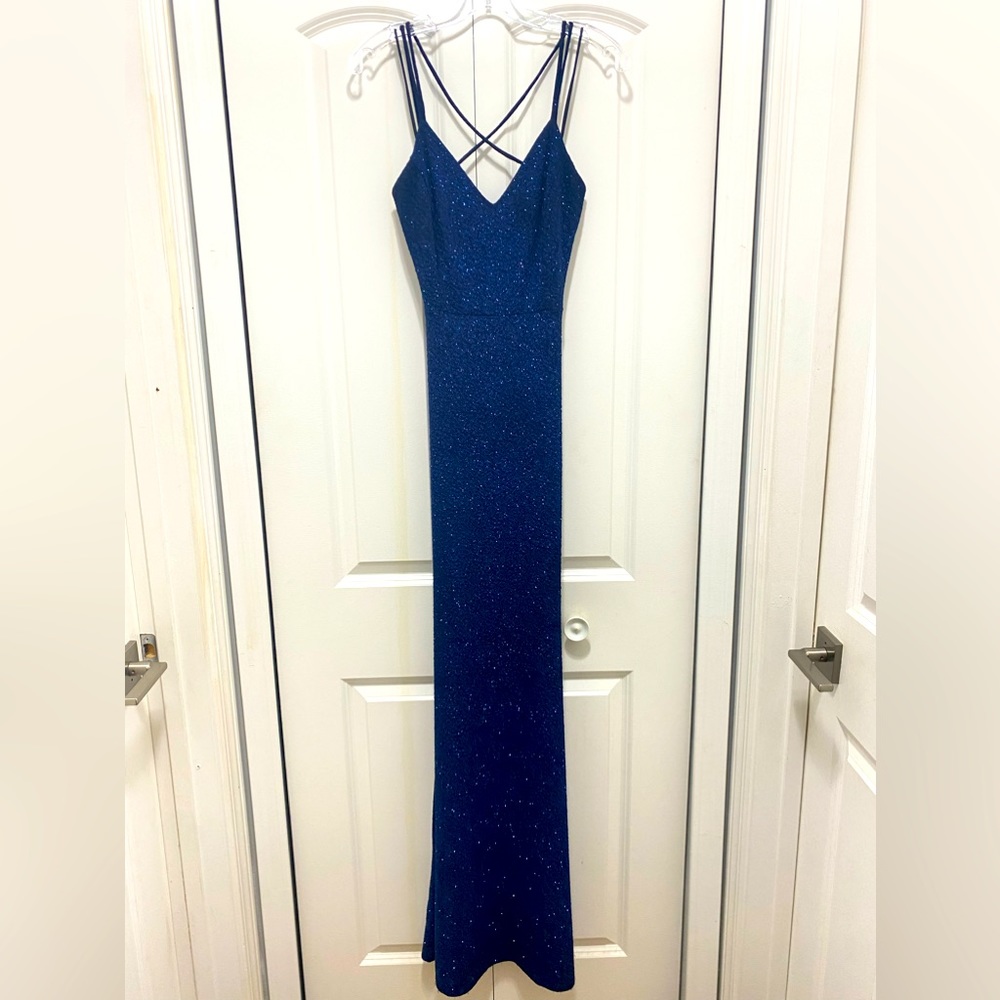 Navy blue long formal dress
